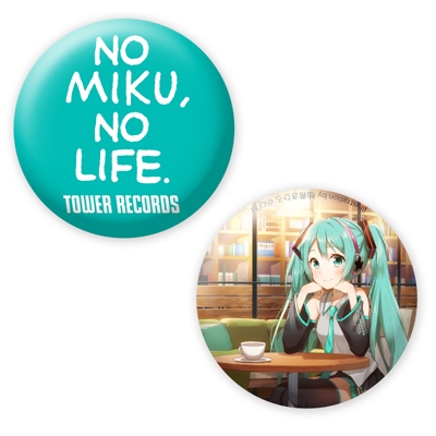 初音ミク × TOWER RECORDS CAFE 缶バッジ2個セット