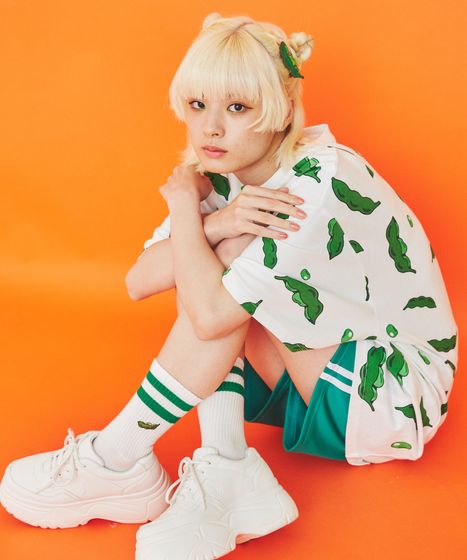 フード総柄Tシャツ(LEMON NINJIN EDAMAME)[商品：PN18SS-099-5R