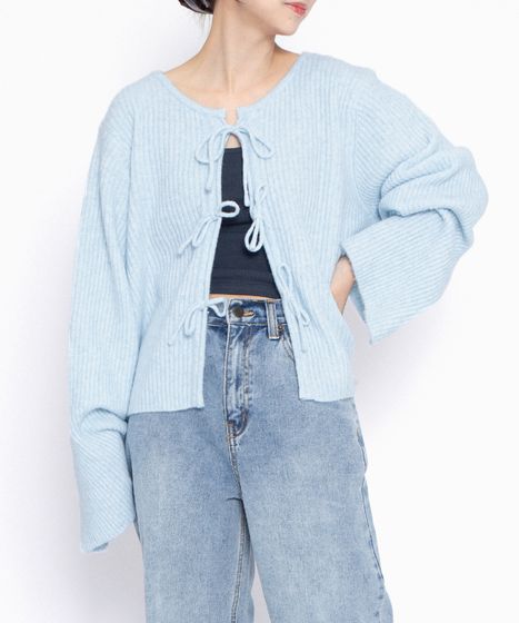 フロントリボンカーディガン[商品：PN25AWR-032] - PUNYUS Online