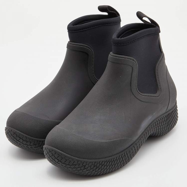 Celine Black Rubber and Neoprene Outdoor Ankle Boots Size 37