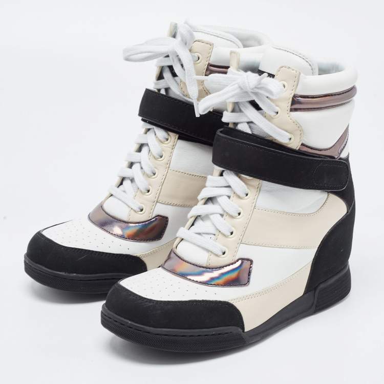 Marc by Marc Jacobs Tri Color Leather Lace Up Wedge Sneakers Size