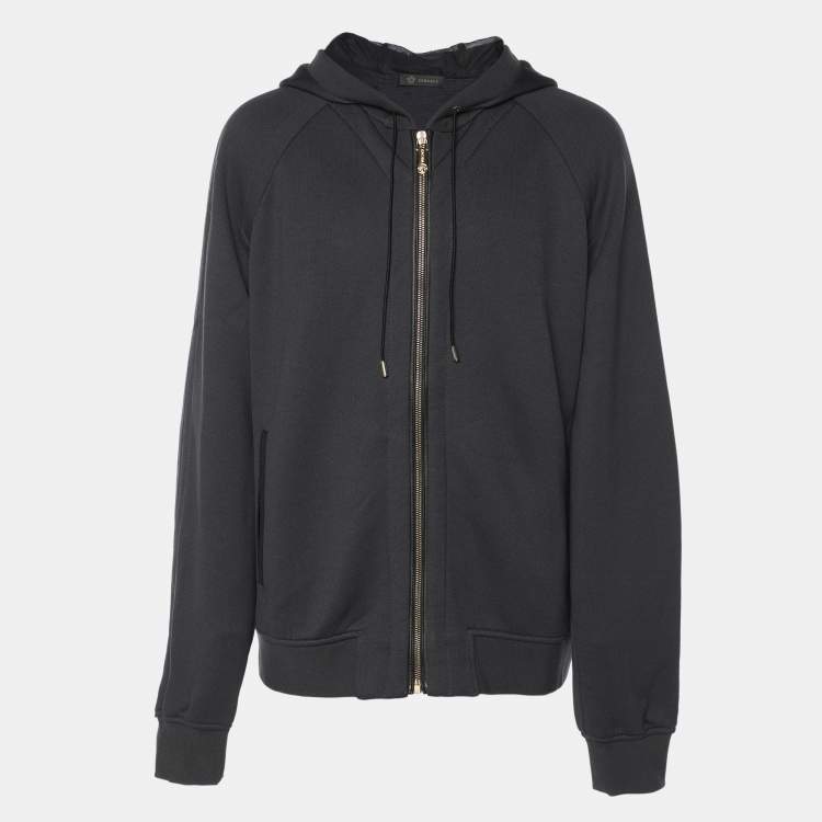 Versace Blue Knit Medusa Patch Detail Hooded Jacket XXL Versace | TLC