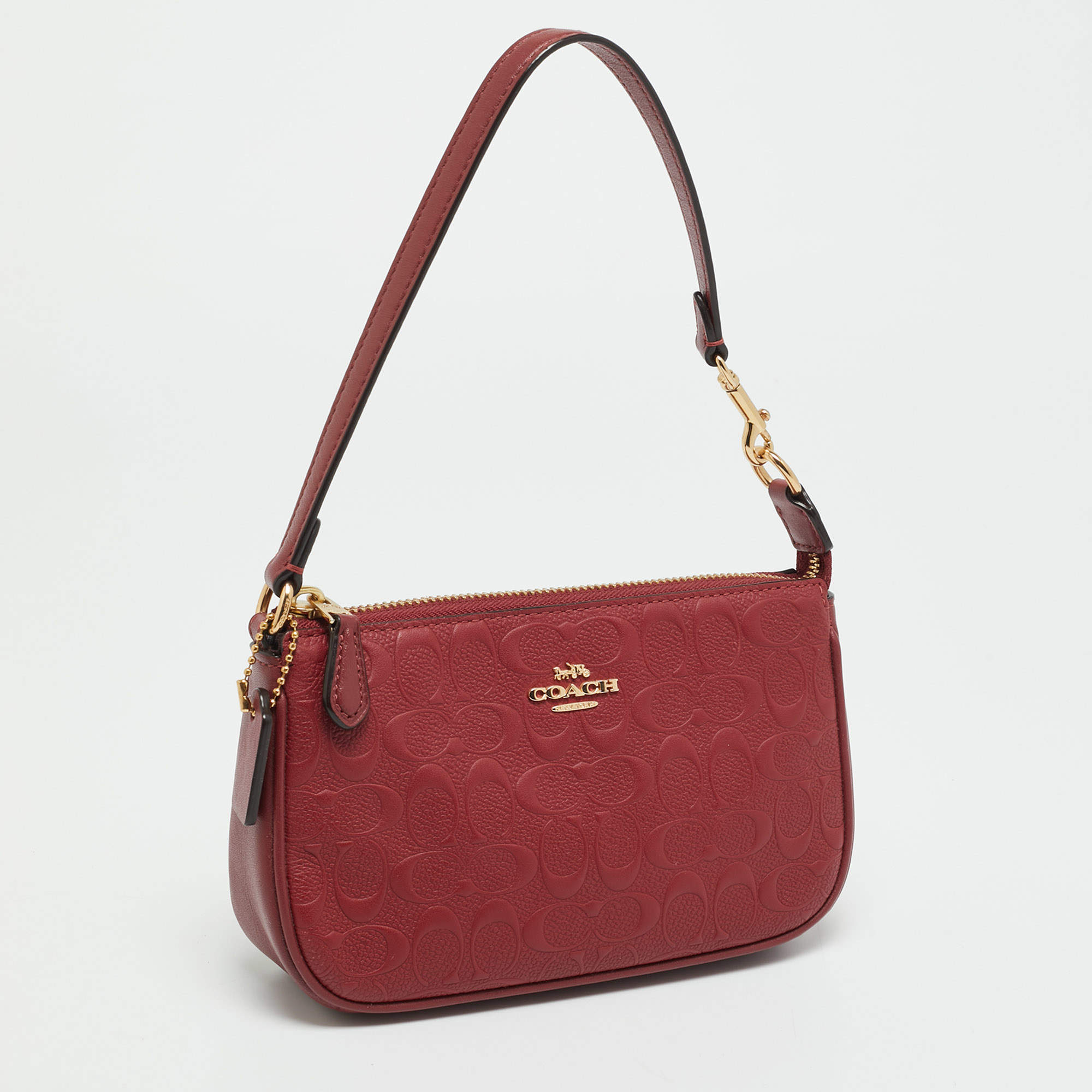 Coach Black Signature Embossed Leather Wristlet Pouch Coach | TLC US