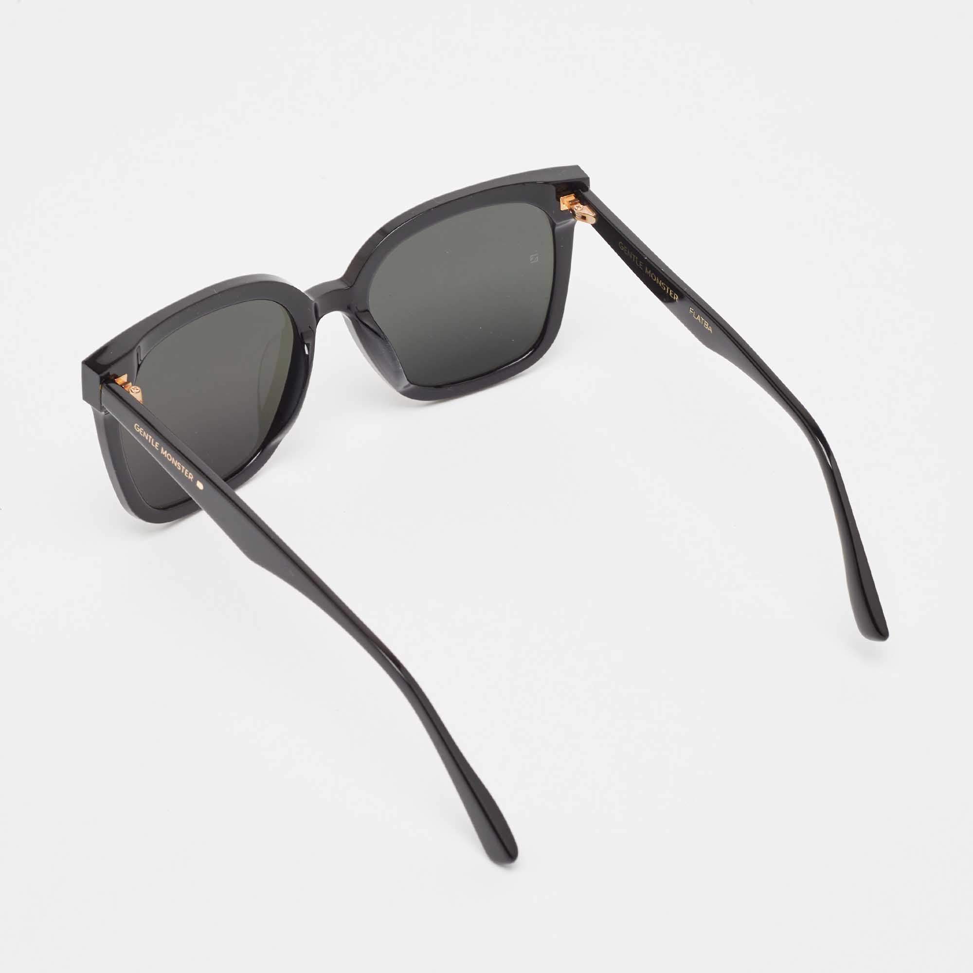 Gentle Monster Black Flatba Her 01 Square Sunglasses Gentle
