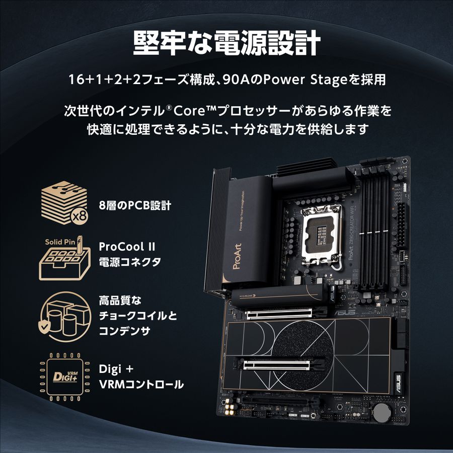 ASUS エイスース PROART Z890-CREATOR WIFI｜ツクモ公式通販サイト