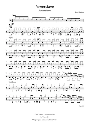 Play Official version of Powerslave Sheet Music by Iron Maiden for
