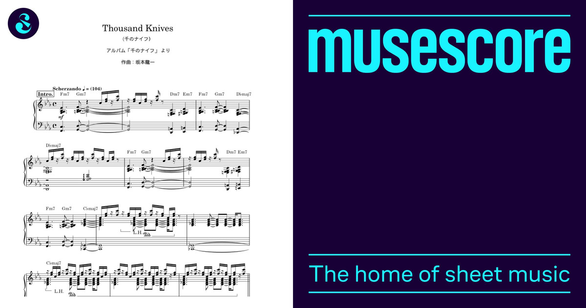 Thousand Knives - 坂本龍一 Sheet Music with Chords for Piano (Solo