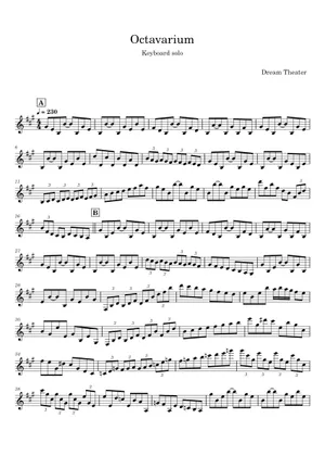 Dream Theater - Octavarium guitar solo part (16:47~17:39) Sheet