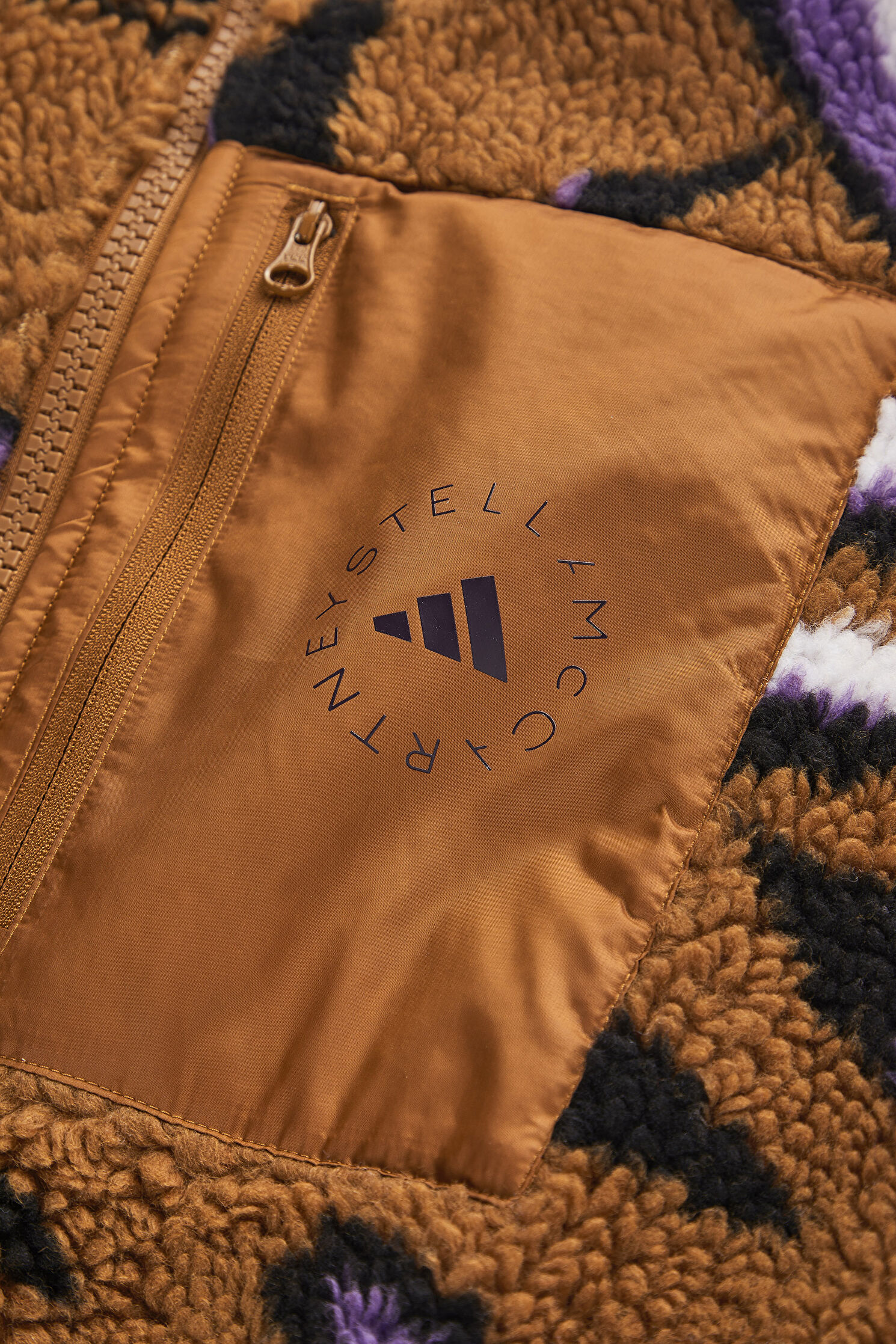 Kadın Adıdas Stella Mccartney Jaquard Fleece Koyu Kahve Mont