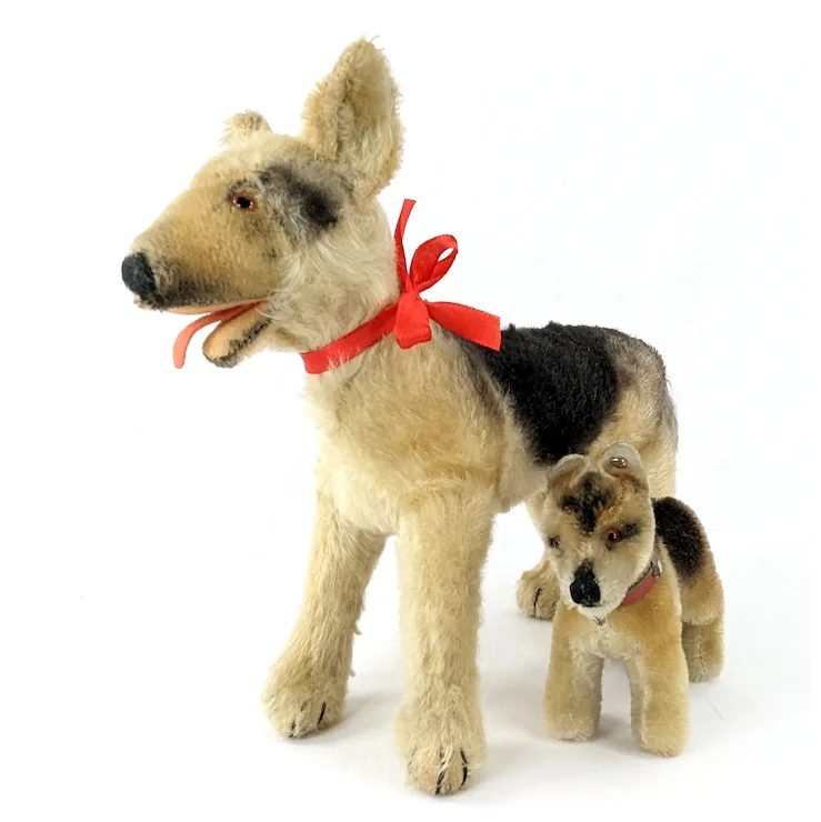 Steiff German Shepherd Dog Arco standing 9 inches produced 1957 to