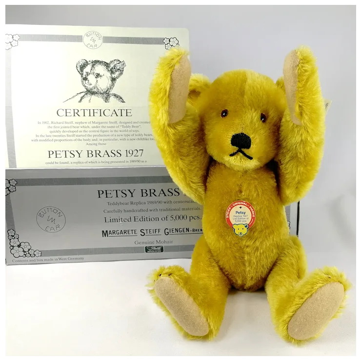 Steiff Teddy Bear Petsy 1927 mint in box 14 inches vintage replica