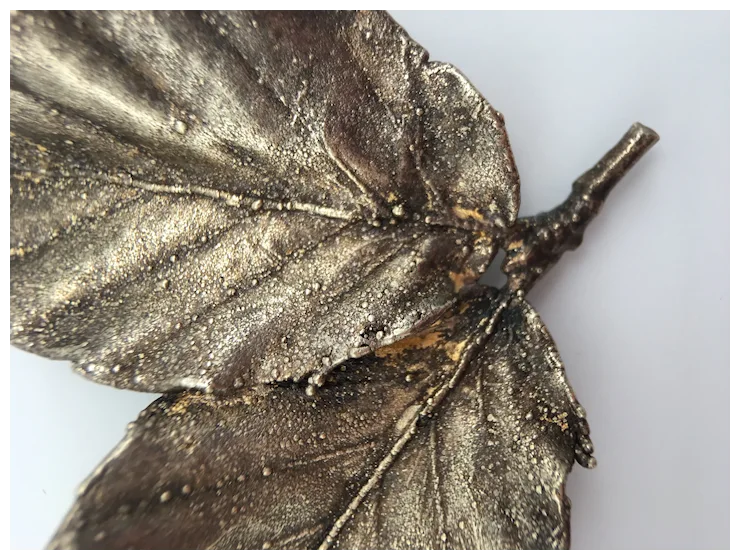 Vintage Flora Danica Leaf Brooch Sterling Silver 925 Eggert
