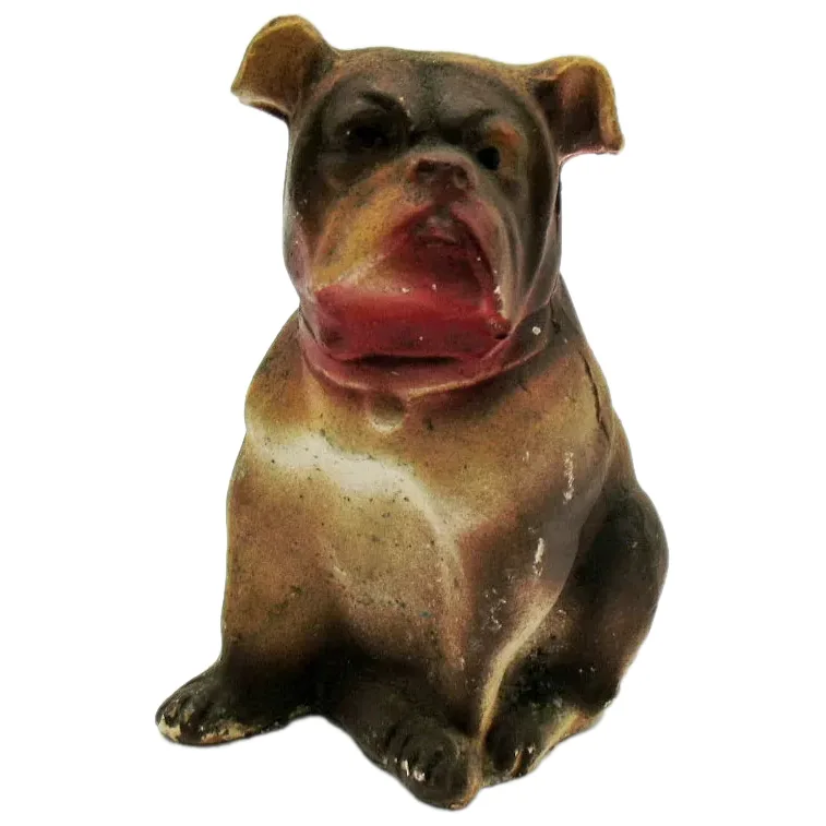 Vintage Chalkware Carnival Game Prize Bulldog 1930-40s Vintage