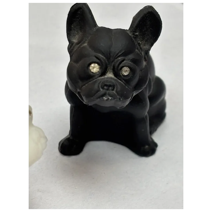 Set of Three Vintage Westmoreland Glass Bulldogs. For Sale at Ruby