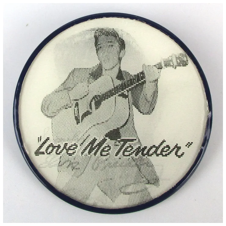 Original 1950s Elvis Presley Vari-Vue Flicker Flasher Pin 2.5