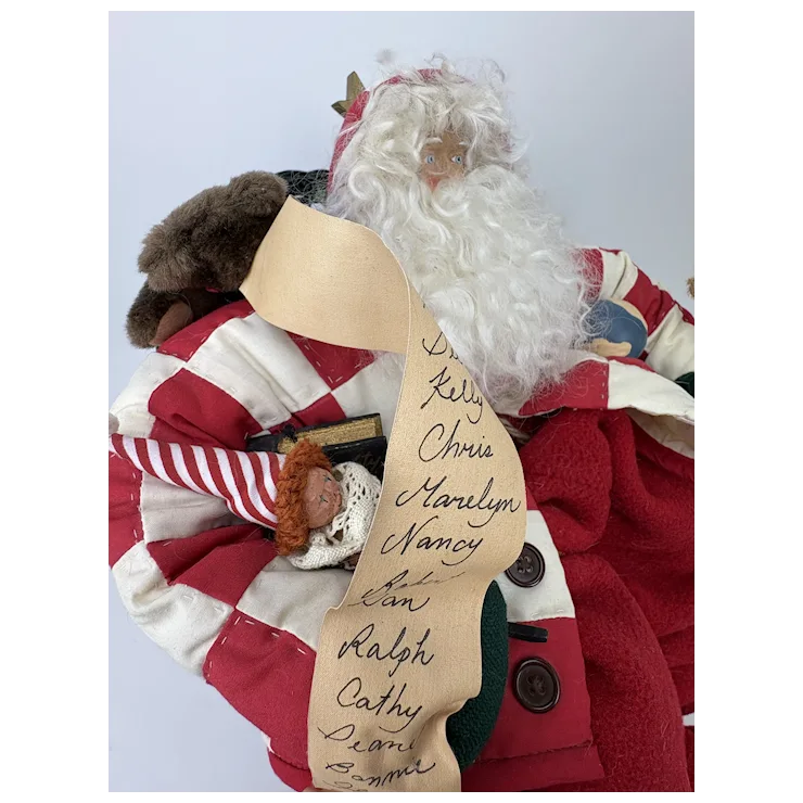 Vintage Santa Doll on Wicker Chair by Dee Gann Ye Olde Santa Maker