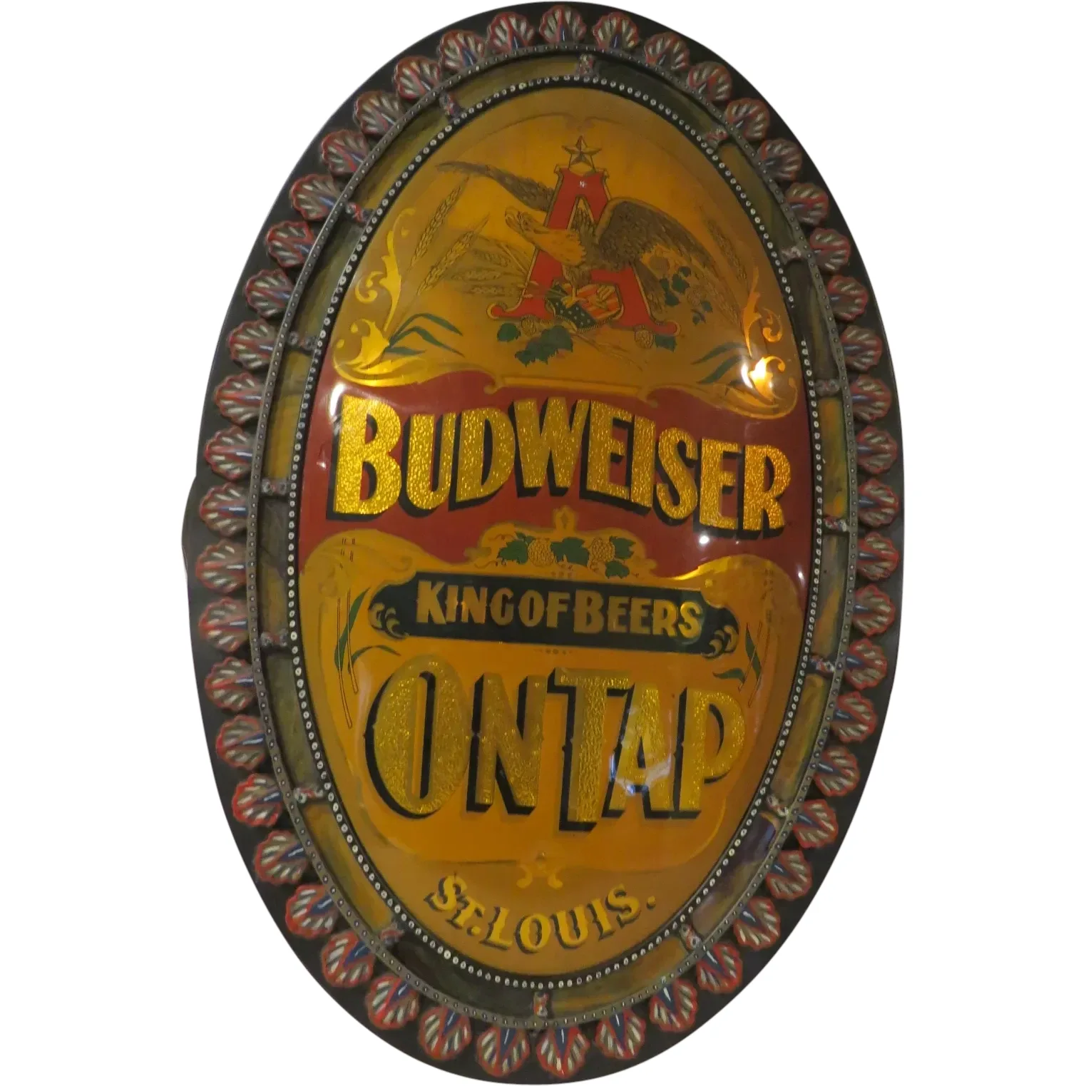 Budweiser on Tap Beer Sign. For Sale at Ruby Lane