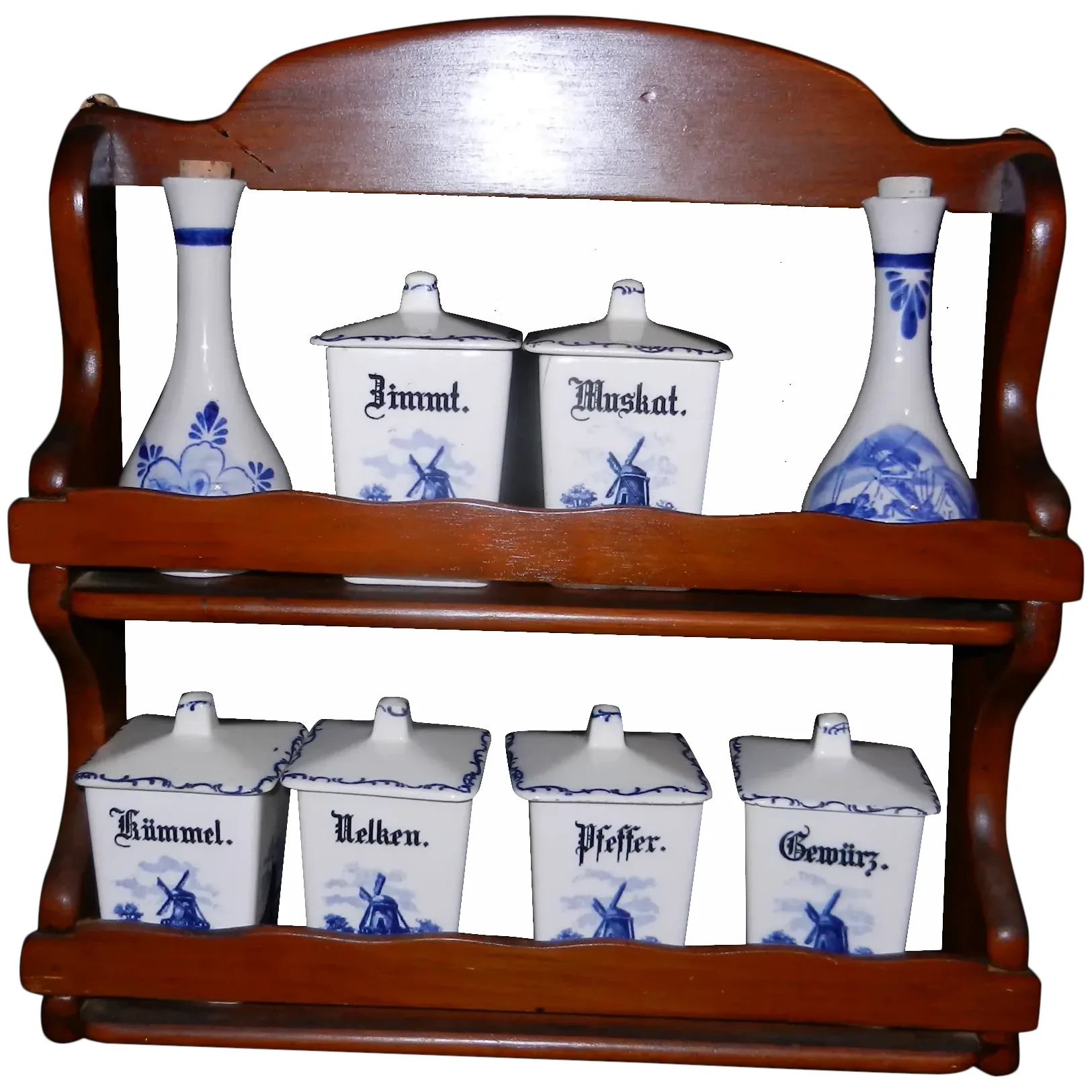 Vintage Waechtersbach German Windmill with Sailboat Spice Set. For