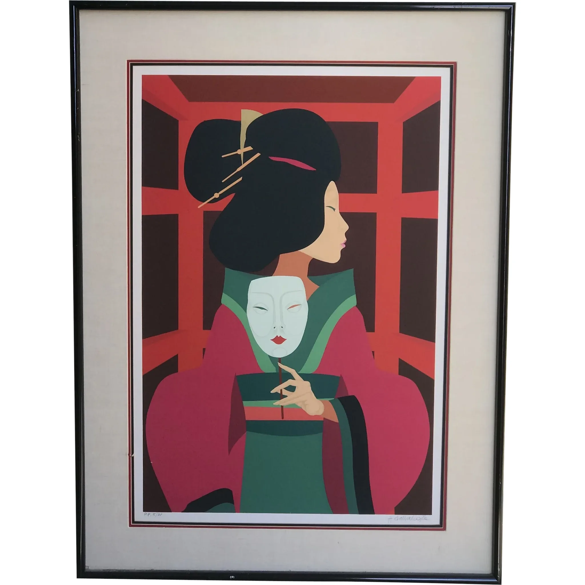 Amleto Dalla Costa (1929) Italianlisted artist WOMAN OF KOBE