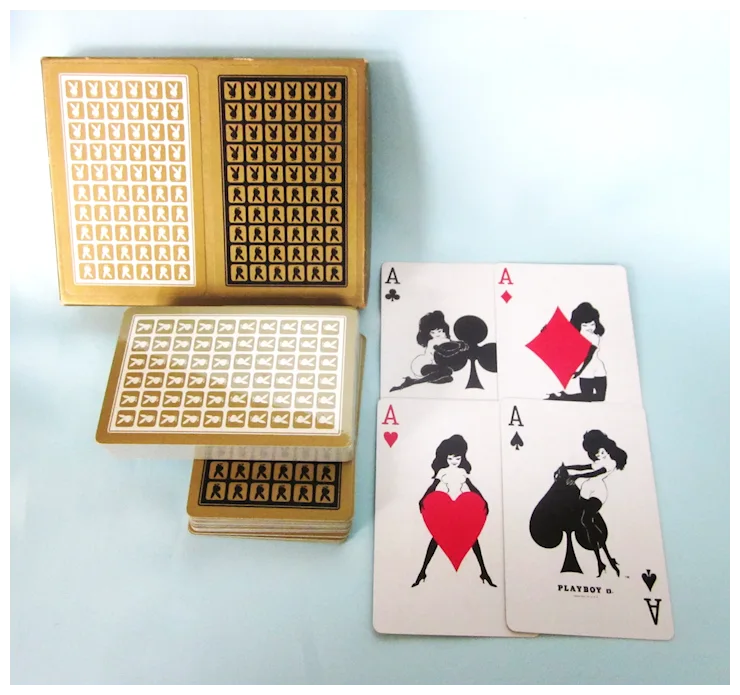 Vintage Playboy Double Deck Playing Cards With Box. For Sale at