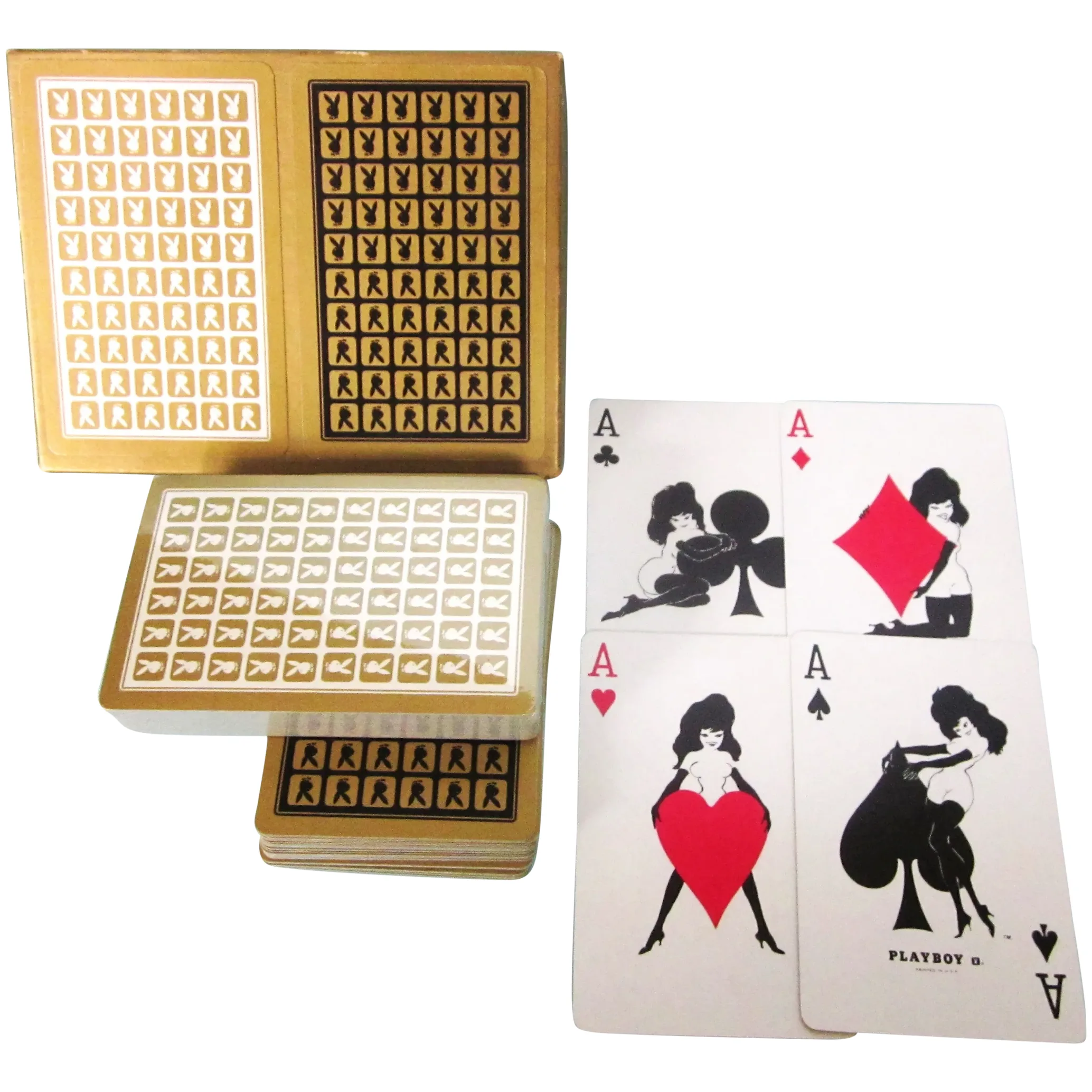 Vintage Playboy Double Deck Playing Cards With Box. For Sale at