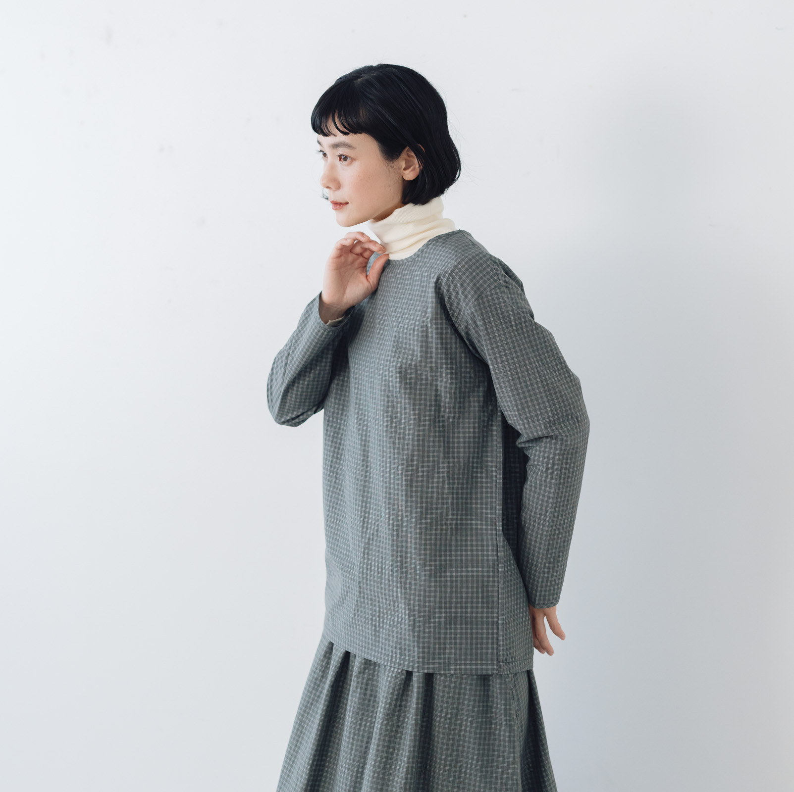 Yoli Check simple blouse ｜くらすこと公式オンラインストア