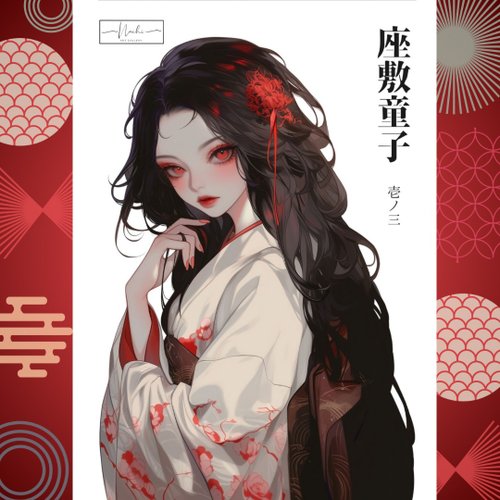 NaChiオリジナルステッカー【座敷童子】 NaChi-artgallery