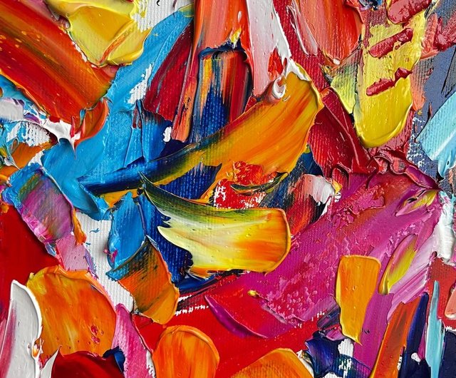 送料無料】スペイン キャンバスに描かれた抽象画、オリジナルの