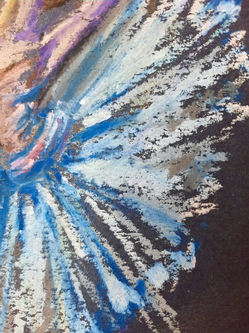 送料無料】ロシア バレリーナの絵画 オイルパステル画 ダンサーの絵画