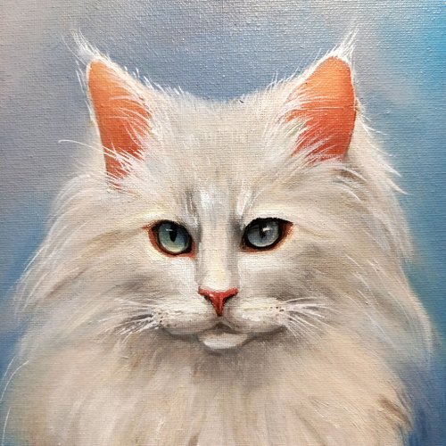 油絵 菅家令子 絵 絵画 インテリア F6-071019 猫たち 油絵 菅家令子 絵