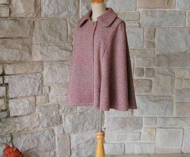 エレガントケープコート】 英国調 名探偵 千鳥格子柄 タイムレス