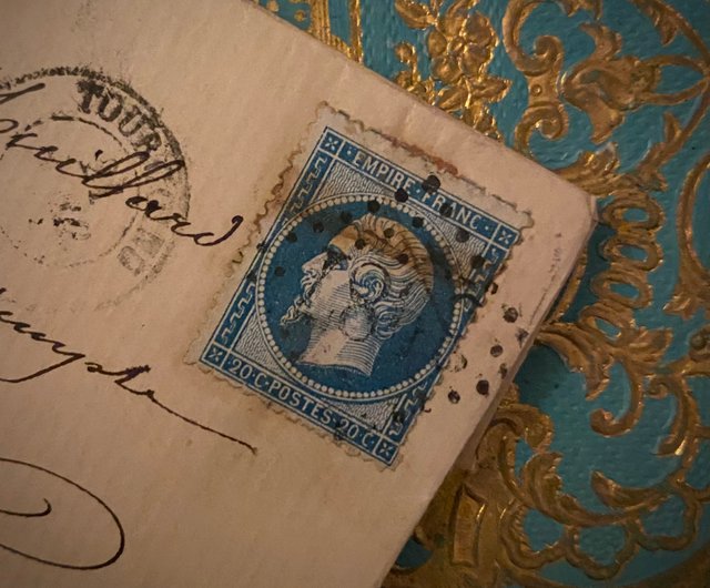 台湾 19 世紀のフランスの手書きのアンティーク手紙（郵便料金付き