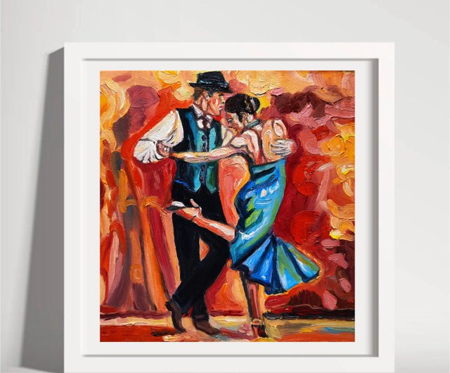 ロシア タンゴ絵画アート ダンスカップル絵画 オリジナルアート 油絵