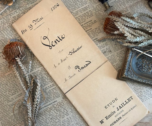 台湾 30790 フランス 1896年 オリジナル手書き ゴシックカリグラフィー