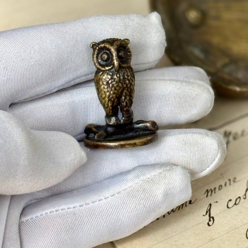 送料無料】台湾 * 50825-希少なフランスアンティーク 真鍮製ミニ両面