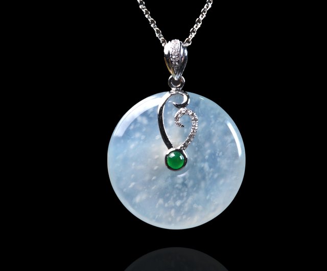 送料無料 40%OFF】台湾 モナ氷種翡翠平安扣ネックレス 18Kゴールド