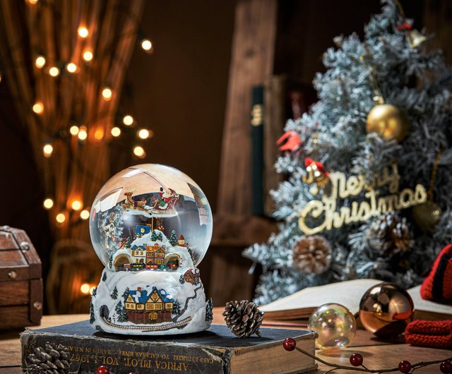 台湾 幸せな雪のクリスマス クリスタルボールオルゴール