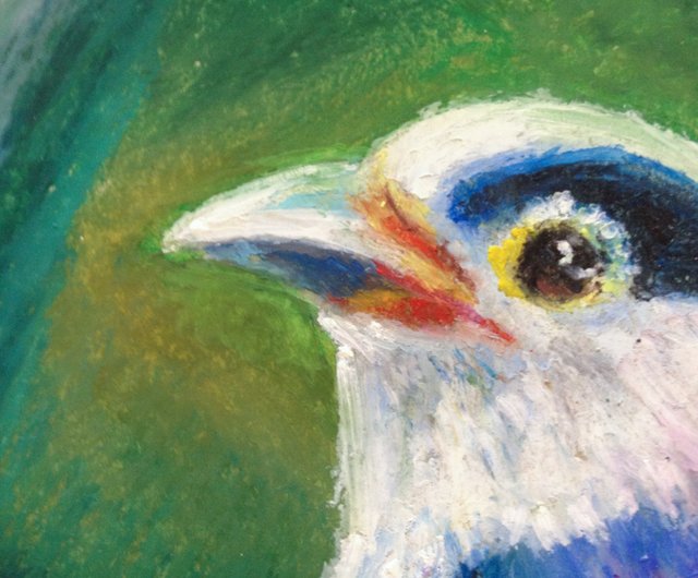 送料無料】ロシア 鳥の絵動物の絵オリジナルの絵オイルパステルの絵壁