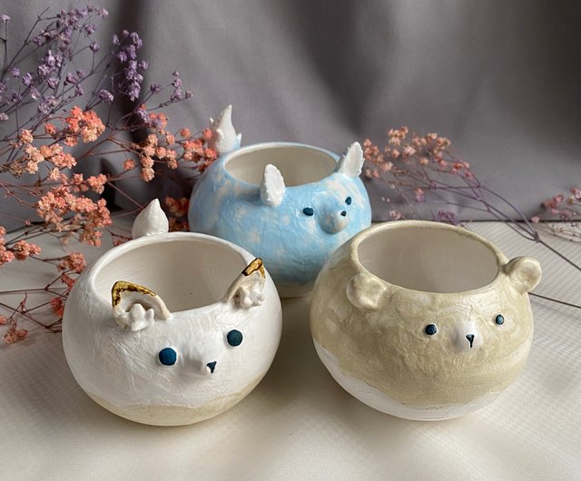 台湾 植木鉢 花入 陶芸 手作り陶器 ツーもち-陶磁器 - Pinkoi