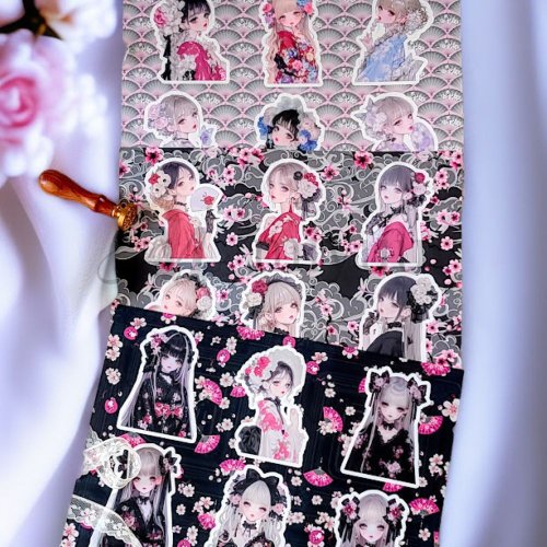 送料無料】コラージュシート 素材紙 a4デザインペーパー 人物 女の子