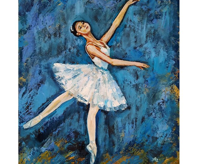 送料無料】ロシア バレリーナ 絵画 女の子 オリジナル アート オイル