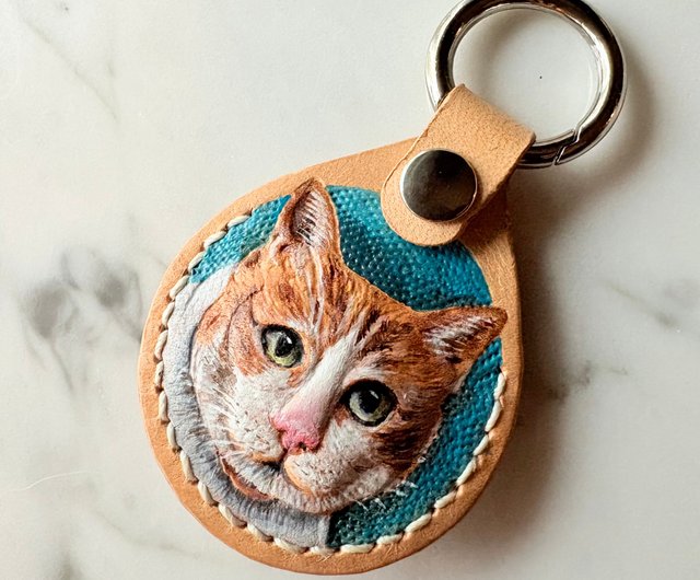 送料無料】台湾 レザーカービング/ペット/AirTagケース/オーダーメイド