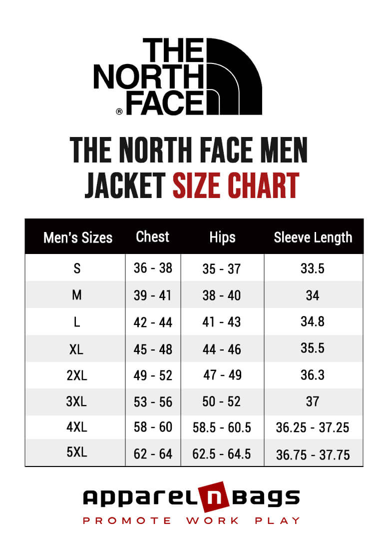 The North Face Size Chart | North Face Clothing Size Chart