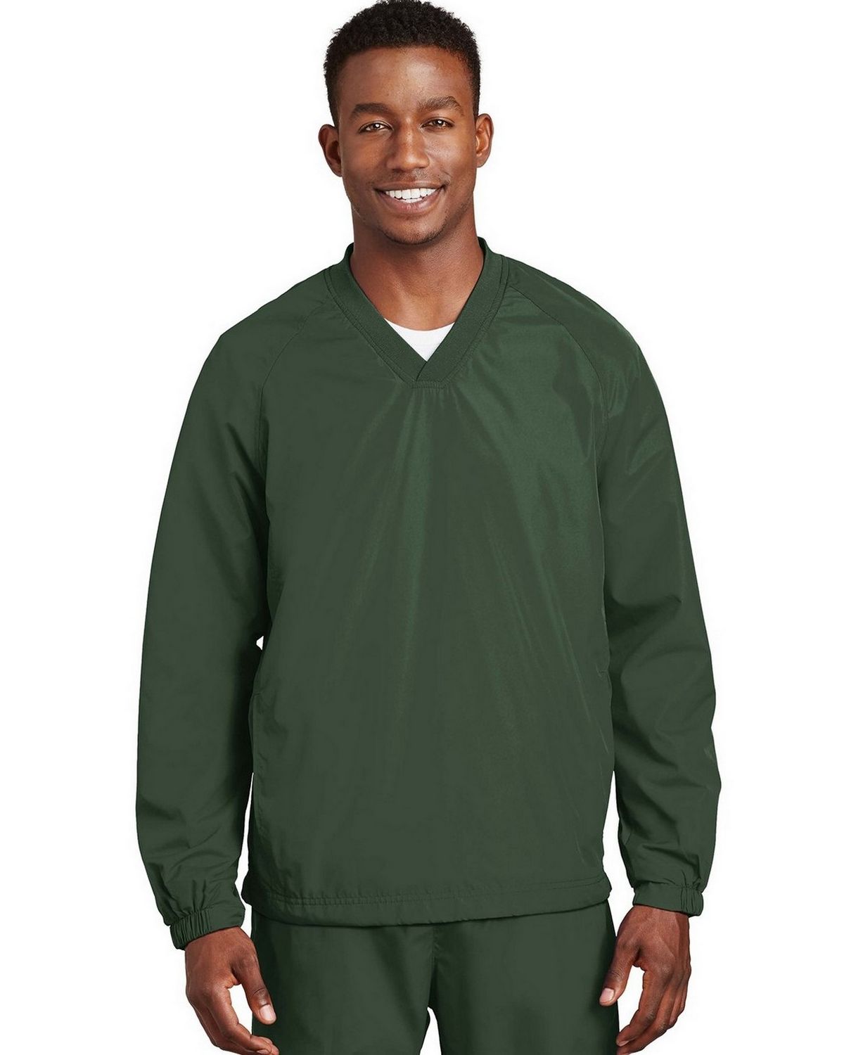 Sport-Tek JST72 Men's V-Neck Raglan Wind Shirt