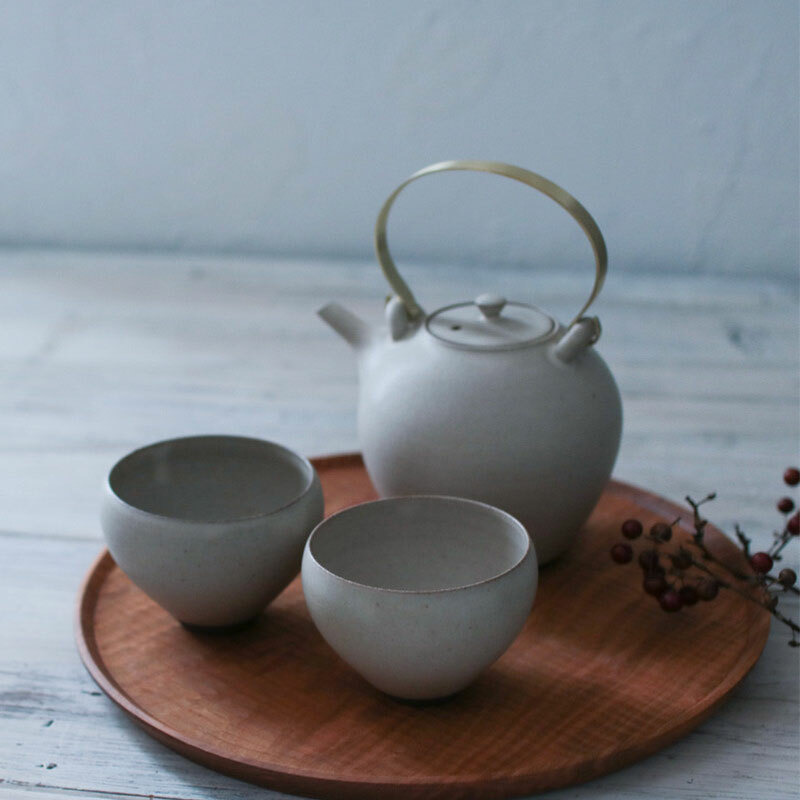 西村峰子｜金銅白釉壺（ L ） 物社暮らしの器