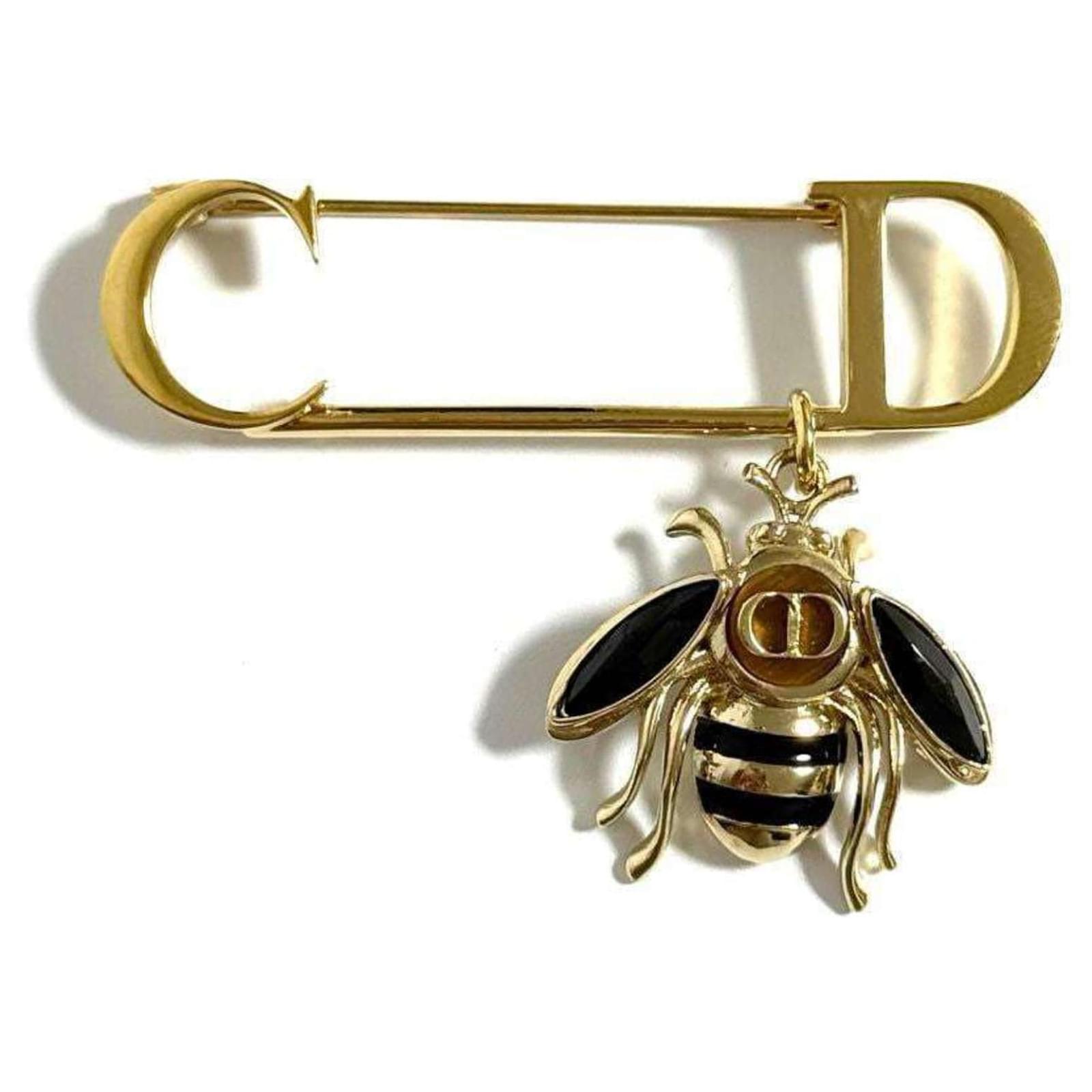 Christian Dior Women's Pin Brooch Bee CD Logo Metal ref.2020298