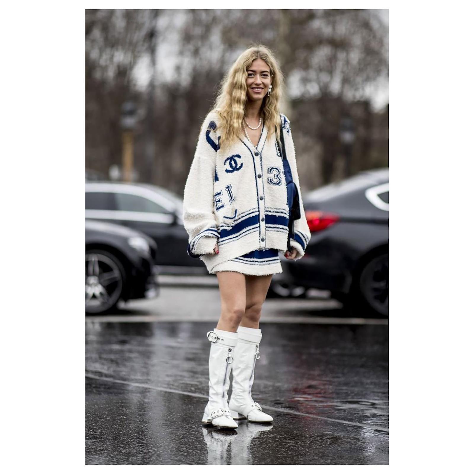 Chanel Iconic CC Logo Woven Tweed Mini Skirt White ref.1348277