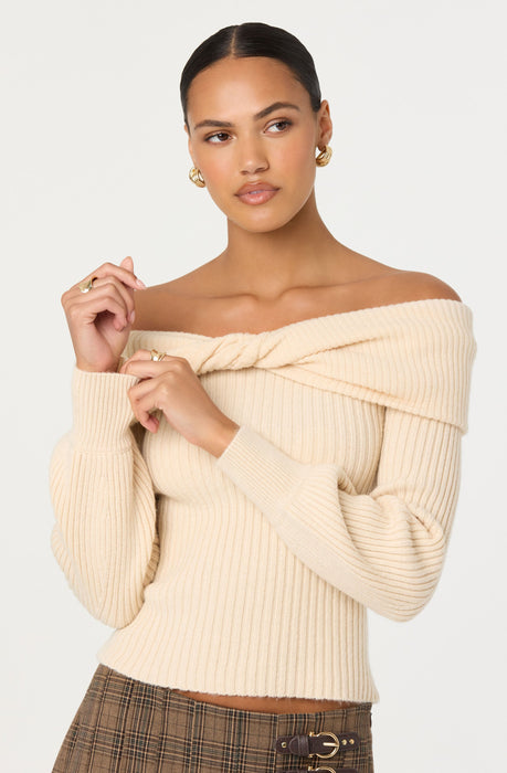 Tilde Twist Off Shoulder Sweater - ASTR the Label