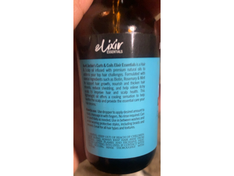 Aunt Jackie's Elixir Essentials Hair & Scalp Oil, Biotin, Rosemary