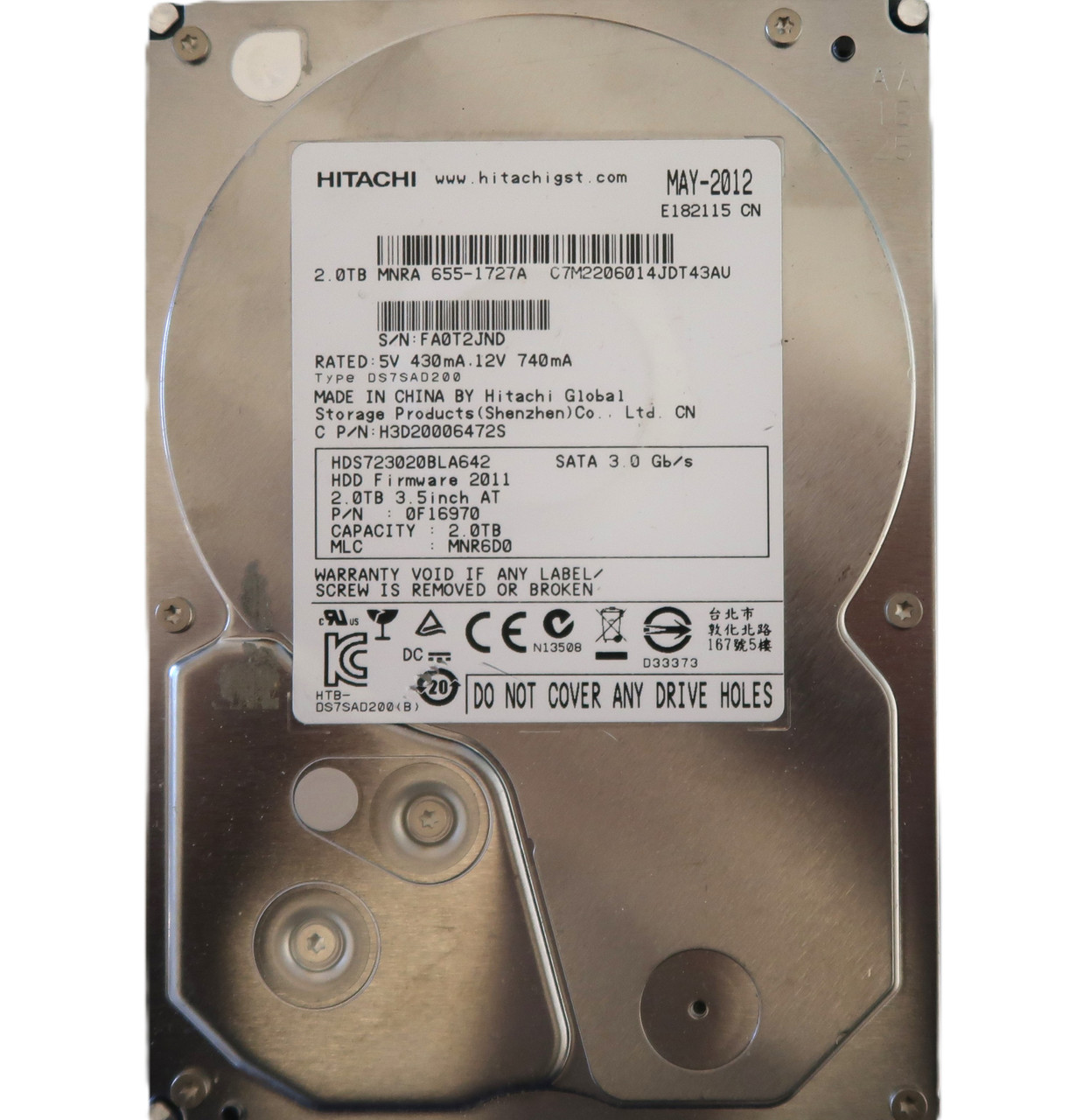 Hitachi⁄HGST HDS5C3020ALA632 3.5 HDD 2TB HITACHI 2TB HDD